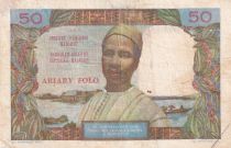 Madagascar 50 Francs - Woman and Hat - ND (1969) - Serial F.3 - P.61