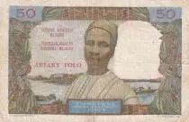 Madagascar 50 Francs - Woman and Hat - ND (1969) - Serial M.20 - P.61