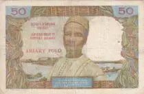Madagascar 50 Francs - Woman and Hat - ND (1969) - Serial P.9 - P.61