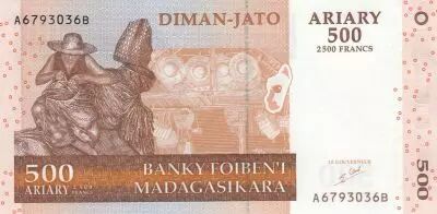 Madagascar 500 Ariary - Artesano - Animales - 2004