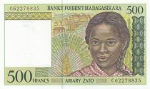 Madagascar 500 francs - Young woman - ND1994 - Serial C