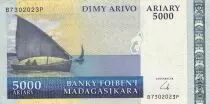 Madagascar 5000 Ariary - Boats - 2009 - P.91b