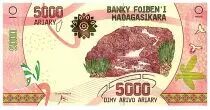 Madagascar 5000 Ariary - Waterfall - Whale  - Serial C55