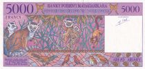 Madagascar 5000 Francs - Agriculture - Lémuriens - ND1995 - Série B - P.76b