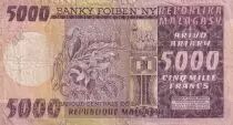 Madagascar 5000 Francs - Femme, zébus - Fleur - ND (1974-1975) - P.66