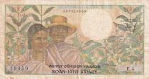 Madagaskar 1,000 francs - Vanilla flowers - Zebus pulling a cart - ND (1964-1970) - Series E.4