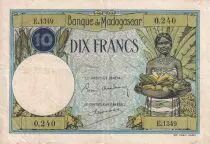 Madagaskar 10 Francs - Type 1926  - ND(1948-57) - Serial E.1349 - VF - P.36