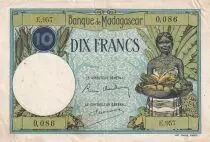 Madagaskar 10 Francs - Type 1926  - ND(1948-57) - Serial E.1349 - VF - P.36