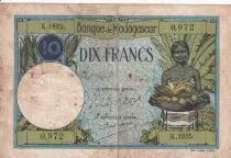 Madagaskar 10 Francs - Type 1926  - ND(1948-57) - Serial K.1825- F - P.36