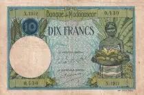 Madagaskar 10 Francs - Type 1926  - ND(1948-57) - Serial X.1912 - F to VF - P.36