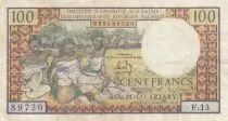 Madagaskar 100 Francs - Weaving, trees - Serial F.13 - 1966