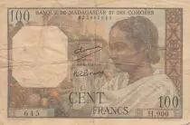 Madagaskar 100 francs - Woman - Sea - 1950 - Serial H.900
