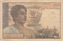 Madagaskar 100 francs - Woman - Sea - 1950 - Serial H.900