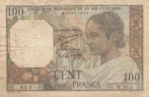Madagaskar 100 francs - Woman - Sea - 1950 - Serial N.963