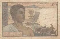 Madagaskar 100 francs - Woman - Sea - 1950 - Serial N.963