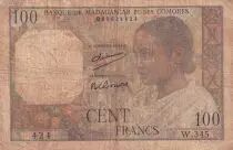Madagaskar 100 Francs - Woman - Sea - 1950 - Serial W.345 - P.46a