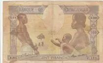 Madagaskar 100 Francs ND1937 - Fortuna and symbols of agriculture and industry