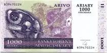 Madagaskar 1000 Ariary - Lemurs - Cactus - 2004 - P.89b - a UNC