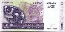 Madagaskar 1000 Ariary - Lemurs - Cactus - 2004 - P.89b - UNC