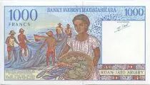 Madagaskar 1000 Francs Fisherman, boats