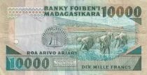 Madagaskar 10000 Francs - Girl - Rice Harvest - ND (1988-1994) - DA Series