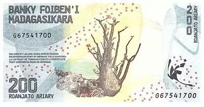 Madagaskar 200 Ariary - Waterfall - Tree - 2022 - Serial G67