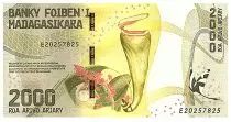 Madagaskar 2000 Ariary - Lemur - Orchid  - Serial E20