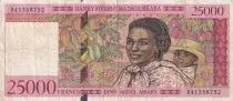 Madagaskar 25000 Francs Woman and child - 1998 - Serial B