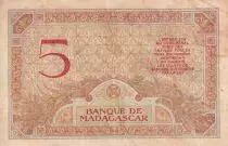 Madagaskar 5 Francs - Goddess Juno - 1937 - Sign. Chaudun - Serial G.2728 - VF - P.35