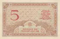 Madagaskar 5 Francs Goddess Juno - 1937 - Sign. Chaudun - P.35 - Serial L.3034