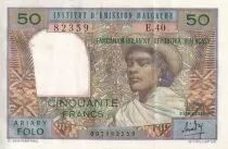 Madagaskar 50 Francs - Woman and Hat - ND (1969) - Serial E.40 - P.61
