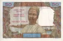 Madagaskar 50 Francs - Woman and Hat - ND (1969) - Serial E.40 - P.61