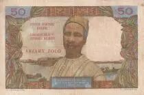 Madagaskar 50 Francs - Woman and Hat - ND (1969) - Serial N.49 - P.61