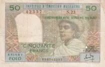Madagaskar 50 Francs - Woman and Hat - ND (1969) - Serial S.23 - P.61