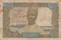 Madagaskar 50 francs - Woman with hat - Ariary Folo - Serial A.10 - 1969