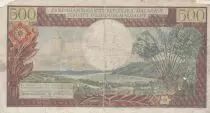 Madagaskar 500 Francs - Woman - landscape - Serial R.1 - ND (1966)
