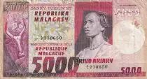 Madagaskar 5000 Francs - Woman, zebus - Flower - ND (1974-1975) - P.66