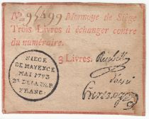 Mainz 3 Livres Red - Black seal - May 1793