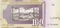 Makedonien 100 Denari, Ceiling of a house in Debar - View of the city of Skopje - 2022 - Hybrid