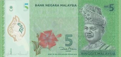 Malaisie 5 Ringgit - T.A. Rahman - Buceros rhinoceros - Polymer - 2012