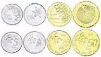 Malasia 5,10,20,50 Sen - Set of 4 Coins - 2023 - AU