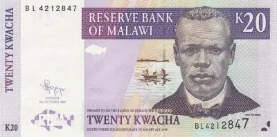 Malawi 20 Kwacha - J. Chilembwe - Tea harvesting - 31-10-2019 - Serial BL