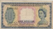 Malaya 1 Dollar - Elizabeth II - Coat of Arms - 1953 - Series A63