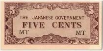 Malaya 5 Cents,  Japanese Government - 1942