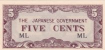 Malaya 5 Cents ND 1942 - Occupation japonaise