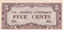 Malaya 5 Cents ND 1942 - Occupation japonaise