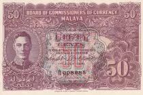 Malaya 50 Cents - George VI - 1941 - Serial A.39 - P.10b