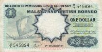 Malaya and British Borneo 1 Dollar - 1959 - P.8A
