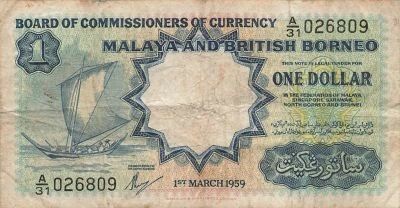 Malaya e Borneo 1 Dollar - 1959 - P.8