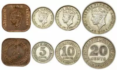 Malaya Serial of 4 coins Malaya - George VI - Various years and conditions